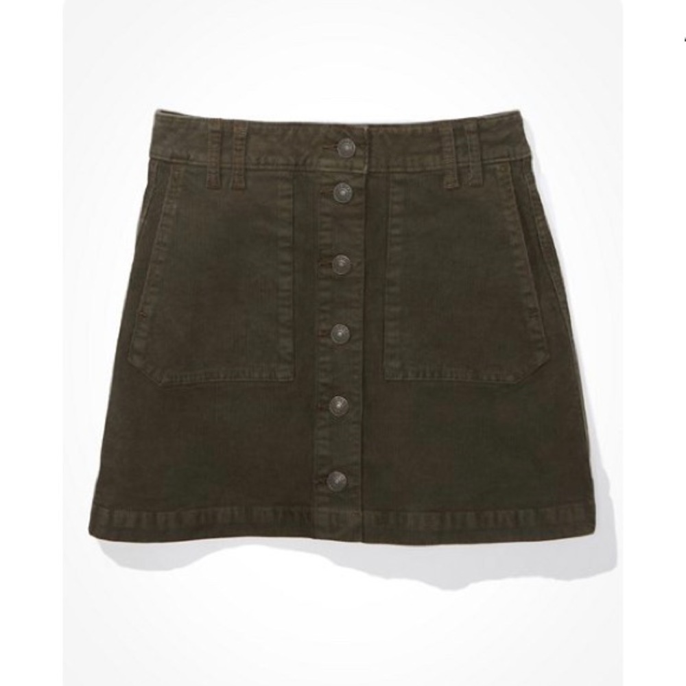 American Eagle Super High Waisted A Line Corduroy Skirt